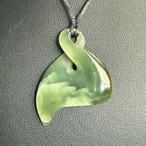 Unique Green Jade Pendant Necklace Boho Hippie Summer Beach Wear